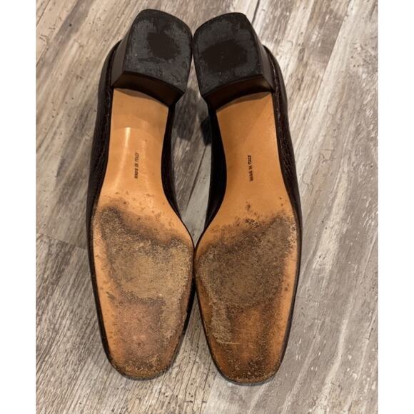 Salvatore Ferragamo Women's 6.5 A4 Alligator Kitten Heel Brown Made in Italy - Picture 7 of 9